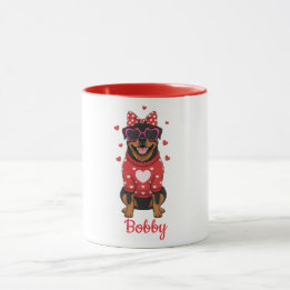 Rottweiler-Hunde-Kaffeetasse Valentinstag 2026 Tasse