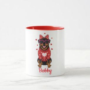 Rottweiler-Hunde-Kaffeetasse Valentinstag 2026 Tasse