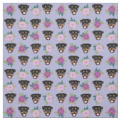 Rottweiler Hunde lila Blumenbeete Stoff (Muster)