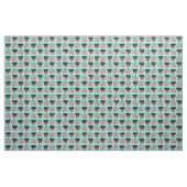 Rottweiler-Hunde, Minze und rosa Blüten Stoff (Fat Quarter (45,7 x 55,9 cm))