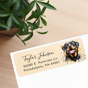 Rottweiler-Hunde-Rücksende-Adressetikett