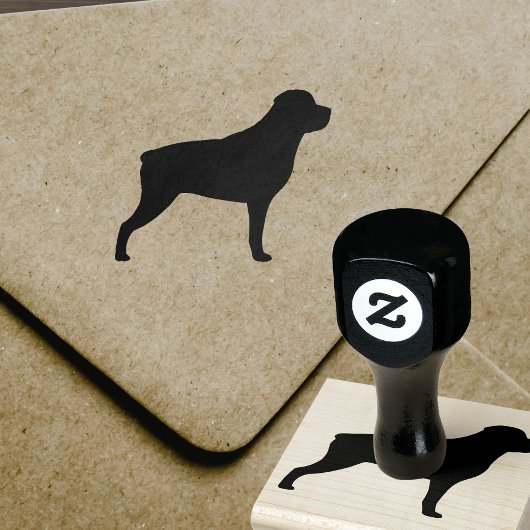 Rottweiler Hunde Silhouette Gummistempel
