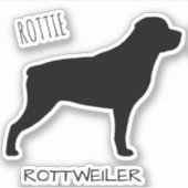 Rottweiler Hunde Silhouette Profil Vinyl Sticker (Vorderseite)
