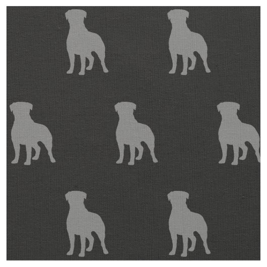Rottweiler Hunde Silhouetten Gemustert Stoff (Nahaufnahme)