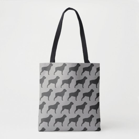 Rottweiler Hunde Silhouetten Muster Grau Tasche (Vorderseite)