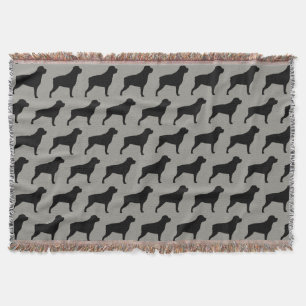 Rottweiler Hunde Silhouetten Muster Grau und Schwa Decke