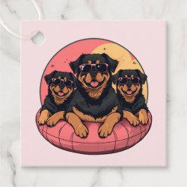 Rottweiler Hunde Sommer Pool Flolows Geschenkanhänger