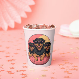 Rottweiler Hunde Sommer Pool Flolows Pappbecher