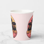 Rottweiler Hunde Sommer Pool Flolows Pappbecher (Links)