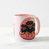 Rottweiler Hunde Sommer Pool Flolows Tasse (VorderseiteRechts)