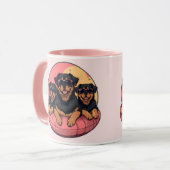 Rottweiler Hunde Sommer Pool Flolows Tasse (Vorderseite Links)