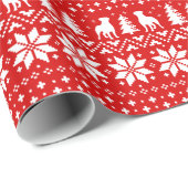 Rottweiler Hunde Weihnachtsfeiertag Muster Red Xma Geschenkpapier (Rolleneckpunkt)