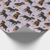 Rottweiler-Hundebeinen und -Paws-Wrapping Paper Geschenkpapier (Ecke)