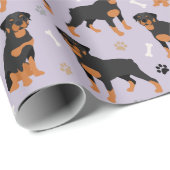Rottweiler-Hundebeinen und -Paws-Wrapping Paper Geschenkpapier (Rolleneckpunkt)