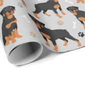 Rottweiler-Hundebeinen und -Paws-Wrapping Paper Geschenkpapier (Rolleneckpunkt)