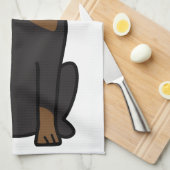 Rottweiler HundeCartoon Küchentuch (Viertel Falte)