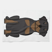 Rottweiler HundeCartoon Küchentuch (Horizontal)