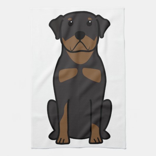 Rottweiler HundeCartoon Küchentuch (Vertikal)