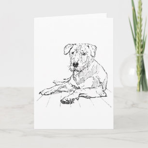 Rottweiler-Hundefan-Minimalist-Illustration Dankeskarte