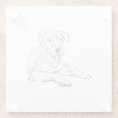 Rottweiler-Hundefan-Minimalist-Illustration Glasuntersetzer (Rückseite)