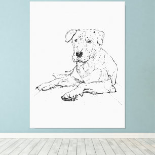 Rottweiler-Hundefan-Minimalist-Illustration Leinwanddruck