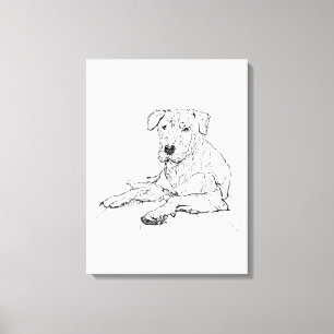 Rottweiler-Hundefan-Minimalist-Illustration Leinwanddruck