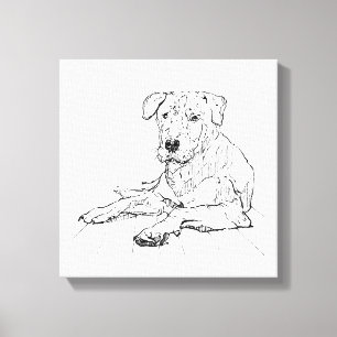 Rottweiler-Hundefan-Minimalist-Illustration Leinwanddruck