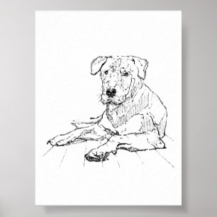 Rottweiler-Hundefan-Minimalist-Illustration Poster
