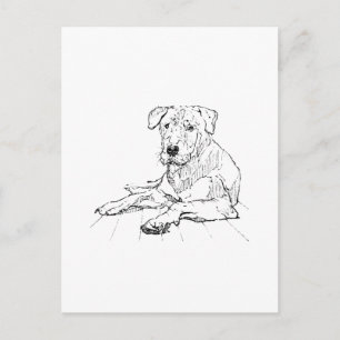 Rottweiler-Hundefan-Minimalist-Illustration Postkarte