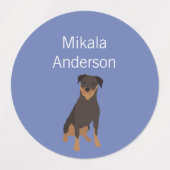 Rottweiler Hundefarbe Farbe wasserdicht Etiketten (Design 1)