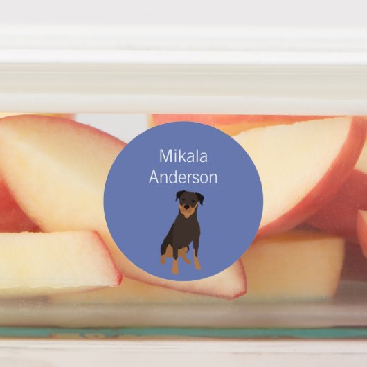 Rottweiler Hundefarbe Farbe wasserdicht Etiketten (Befestigt)