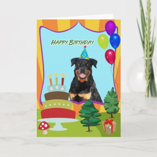 Rottweiler Hundegeburtstag Karte (Vorderseite)