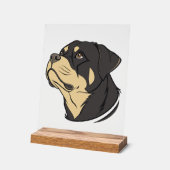 Rottweiler-Hundekunst Acrylschild (Winkel)