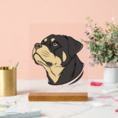 Rottweiler-Hundekunst Acrylschild (Hochzeit)