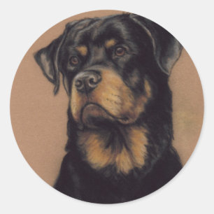 "Rottweiler" Hundekunst-Aufkleber Runder Aufkleber