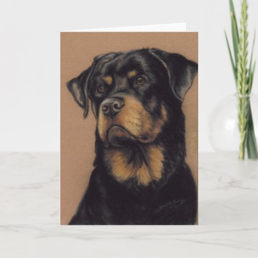 "Rottweiler" Hundekunst-freier Raum Notecard Karte (Vorderseite)