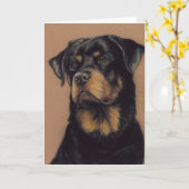 "Rottweiler" Hundekunst-freier Raum Notecard Karte (Gelbe Blume)
