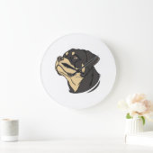 Rottweiler-Hundekunst Große Wanduhr (Zuhause)