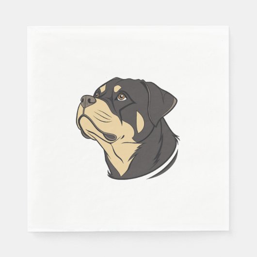 Rottweiler-Hundekunst Serviette (Vorderseite)