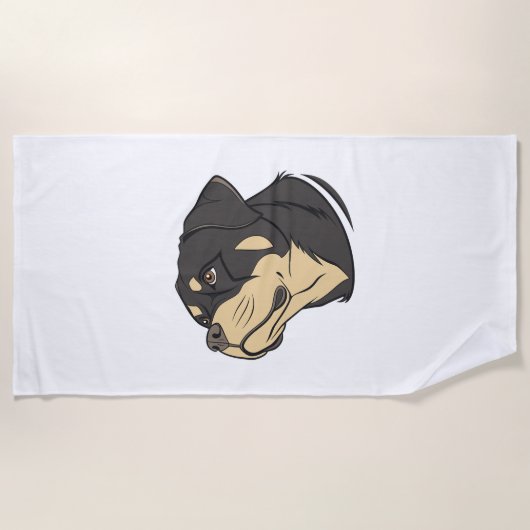 Rottweiler-Hundekunst Strandtuch (Vorderseite)