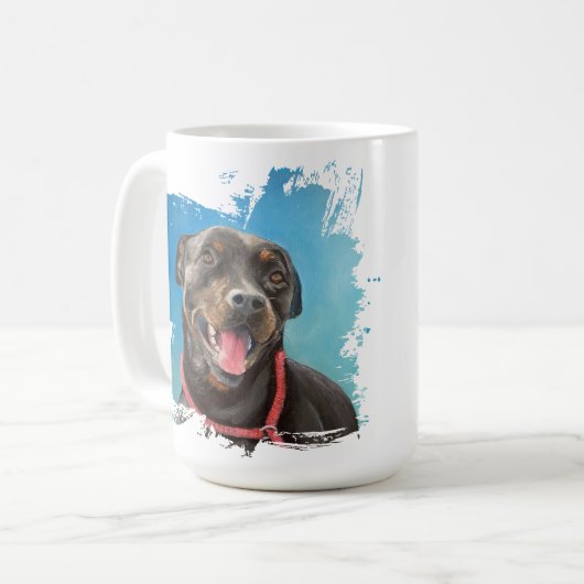 Rottweiler-Hundeliebe-Tasse Kaffeetasse (Vorderseite Links)