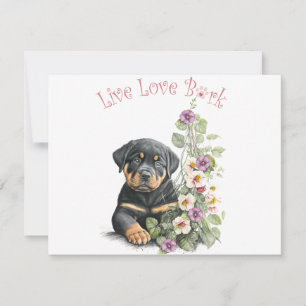 Rottweiler-Hundemama Blumenmuster Mitteilungskarte
