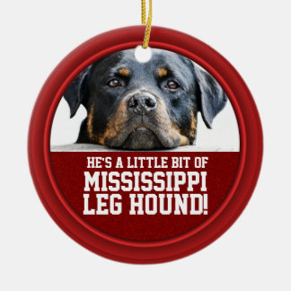 Rottweiler Hundemississippi-Bein-Jagdhund-rotes Keramik Ornament