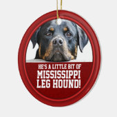 Rottweiler Hundemississippi-Bein-Jagdhund-rotes Keramik Ornament (Links)