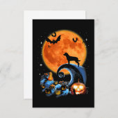 Rottweiler-Hundemünder Kürbishalloween Kostümgesch RSVP Karte (Vorne/Hinten)