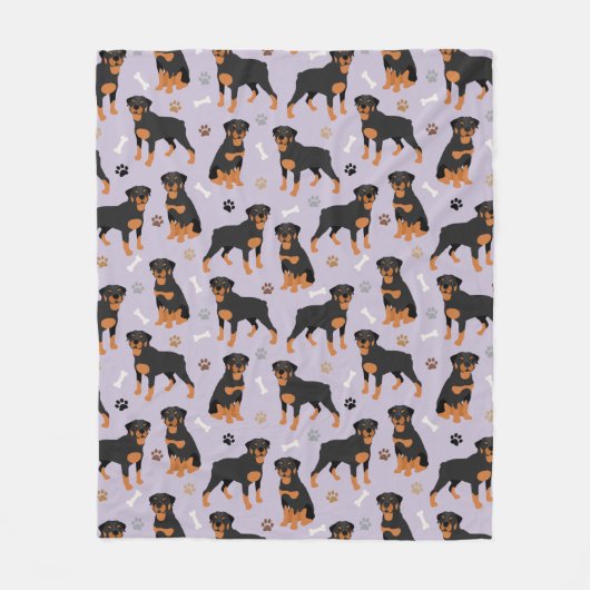 Rottweiler Hundenknochen und -paws Fleece Blanket (Vorderseite)