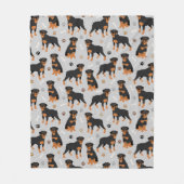Rottweiler Hundenknochen und -paws Fleece Blanket (Vorderseite)