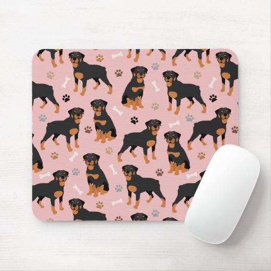Rottweiler Hundenknochen und Paws Mouse Pad Mousepad (Mit Mouse)
