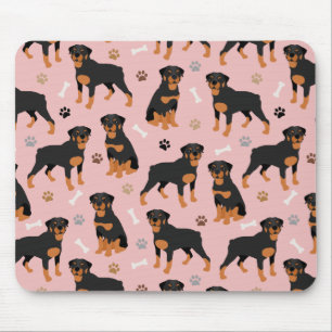 Rottweiler Hundenknochen und Paws Mouse Pad Mousepad
