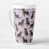 Rottweiler Hundenknochen und Pfoten Latte Tasse (Linke Ecke)